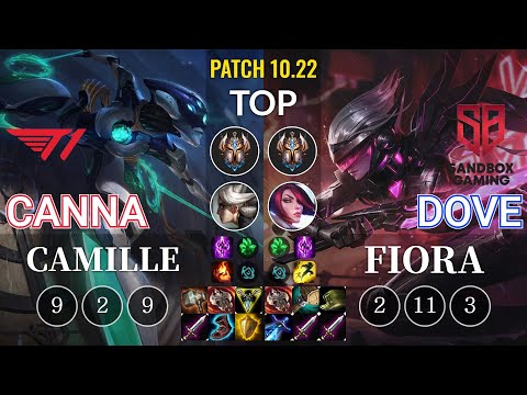T1 Canna Camille vs SB Dove Fiora Top - KR Patch 10.22