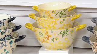 Cook's Essentials Del Rey S/3 Nesting Ceramic Bowls with Lids on QVC