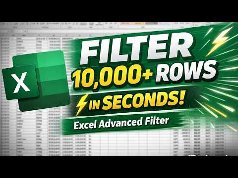 Excel Advanced Filter Tutorial (2026) | Filter Large Data Using Multiple Criteria.