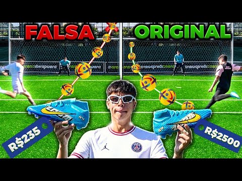 SERÁ QUE A CHUTEIRA FALSA É IGUAL A CHUTEIRA ORIGINAL? (R$2500 VS R$235)