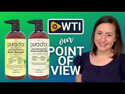 PURA D'OR Anti-Thinning Biotin Shampoo and Conditioner Natural Earthy Scent - WTI product video review