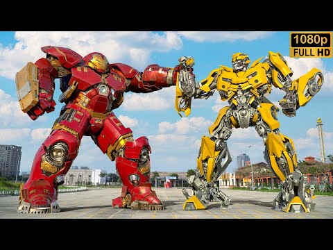 Robot Battle: BUMBLEBEE VS HULKBUSTER | Fight Scenes | Movie Clip