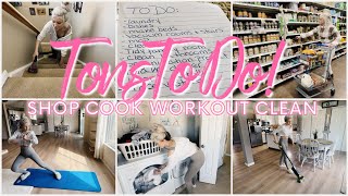 TONS TO DO! PRODUCTIVE MOM MOTIVATION 💪🏻 SHOP COOK WORKOUT + CLEAN WITH ME!