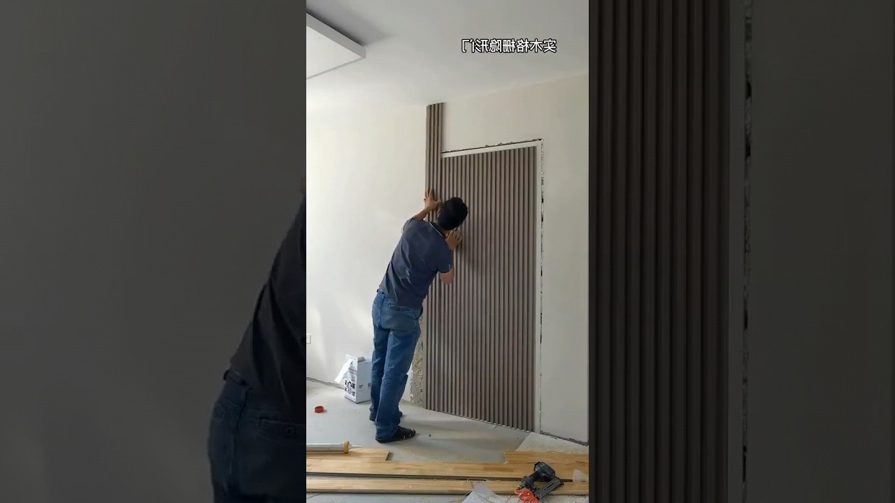 hidden door | wood panel installation | room decoration