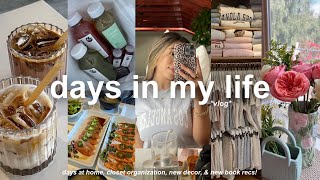 VLOG!☕️ simple days in my life, new home decor, organizing closet, & new book recs!