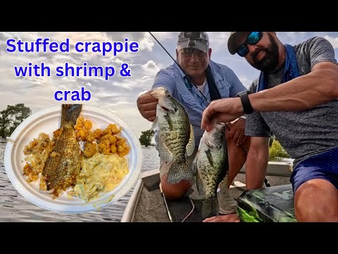 Slab Crappie/Sacalait Caught Popping a Float in Henderson (Catch & Cook) Stuffed W/Shrimp & Crab