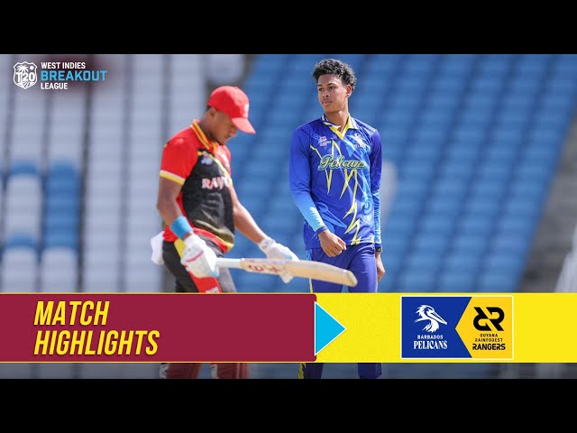 Highlights | Barbados Pelicans vs Guyana Rainforest Rangers | West Indies T20 Breakout League