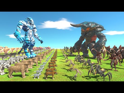Tiger War - Ailen Team VS Felidae Team - Animal Revolt Battle Simulator