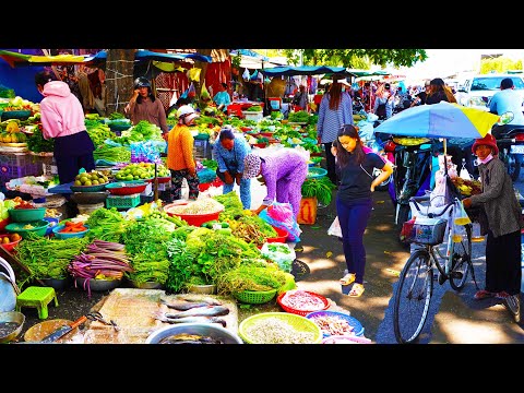 Food Rural TV, Cambodian Fresh Food Market - Fresh Vegetable, Fish, Meat, Egg & More