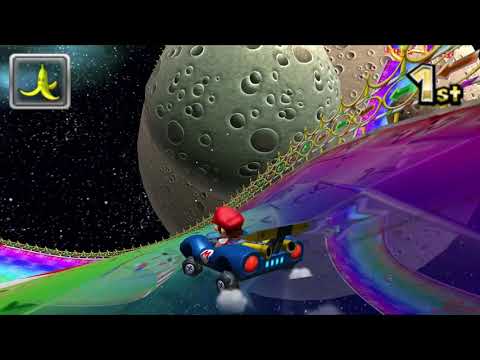 Mario Kart 7 Rainbow Road Nintendo 3DS (Mario Gameplay)