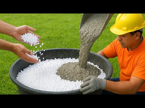 Mix CEMENT and STYROFOAM - Great idea making Coffee table and Chairs at home