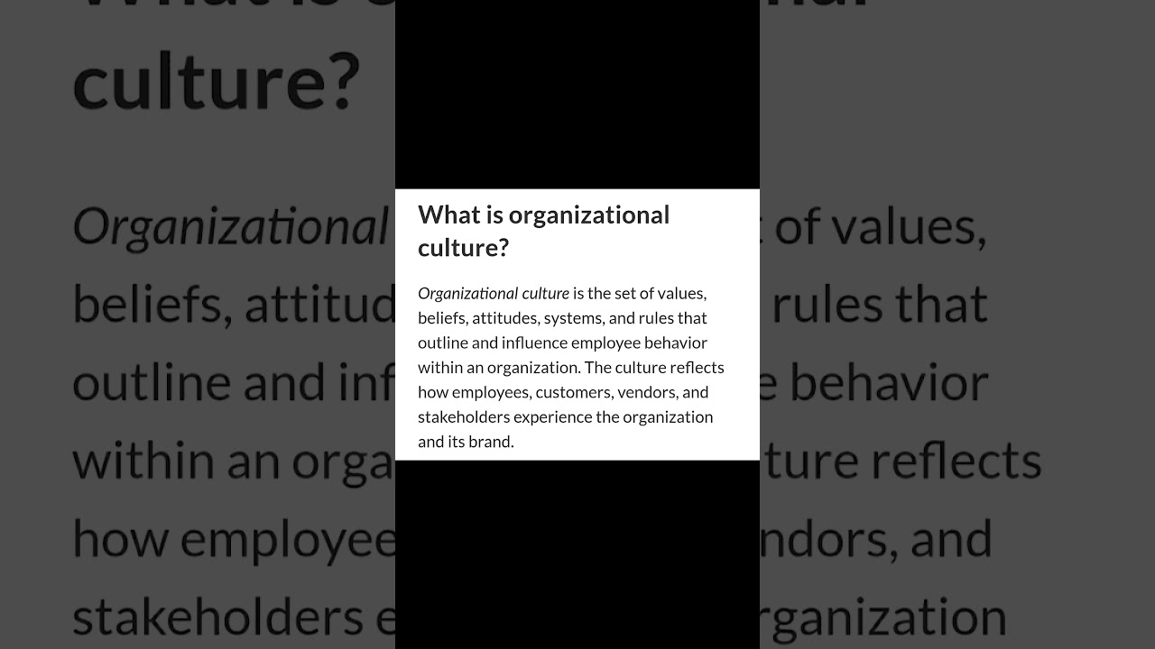 Organisational culture #tranding #youtube