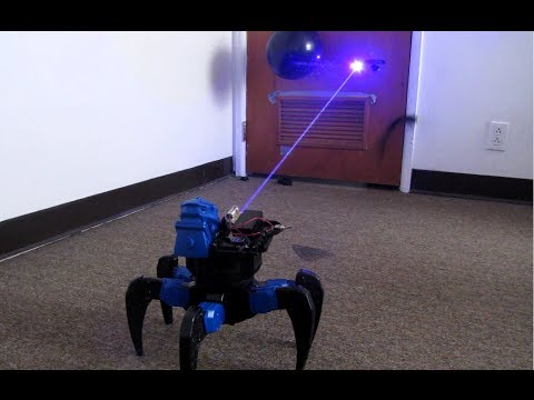 自製遙控雷射蜘蛛型機器人，超酷！
