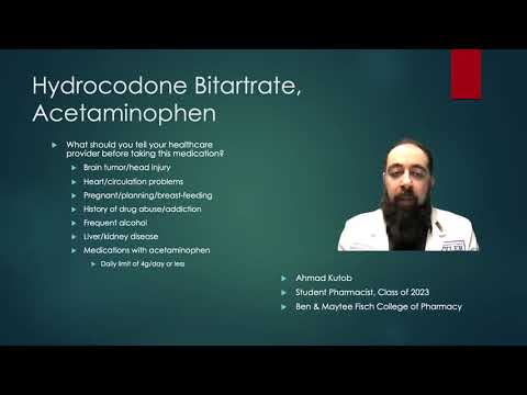 Hydrocodone/Acetaminophen (Norco/Vicodin) Counseling