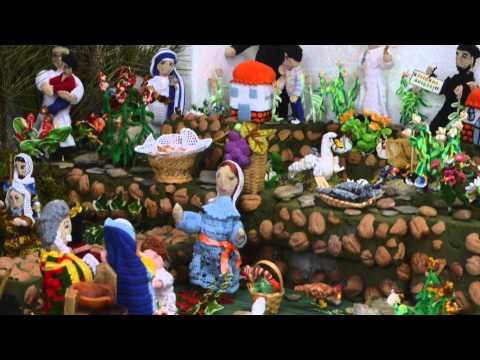 Christmas Nativity Scene with "Silent Night" Music