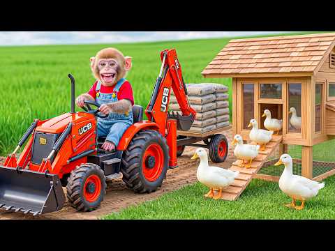 Monkey Nana Uses a JCB to Rescue Ducks Stuck in Mud… Then Builds Them a New Home! 😱🦆🚜