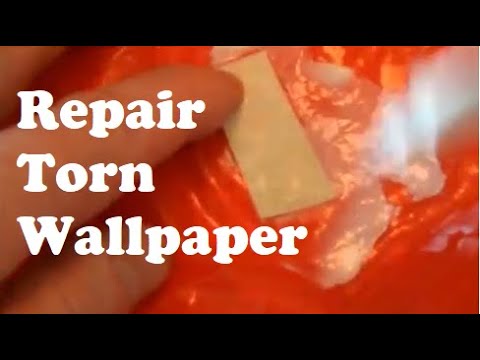 Repairing Torn Wallpaper in a Corner of a Wall