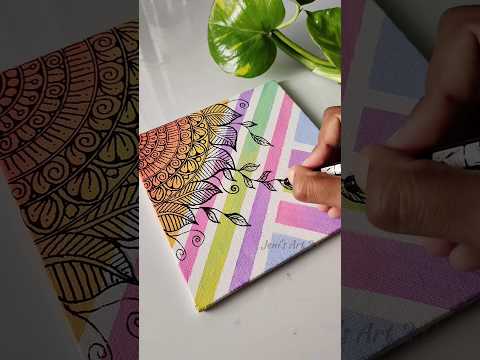 Try this!😮 Creative canvas painting ideas 💡 #art #bohoart #shortsvideo #abstractart #mandala #canvas