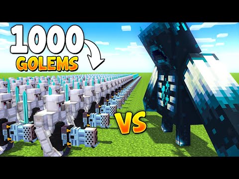 Junkeyy - 1000 Golem Soldiers vs Mutant Warden in Minecraft