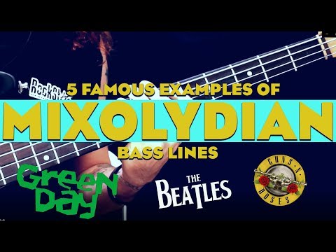 5 examples of famous Mixolydian bass lines