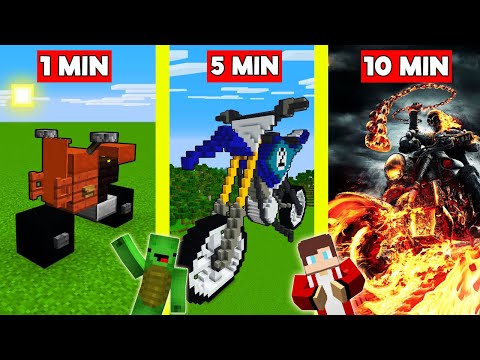 MOTORCYCLE Build Battle In Minecraft - NOOB VS PRO CHALLENGE - Maizen Mizen Mazien Parody