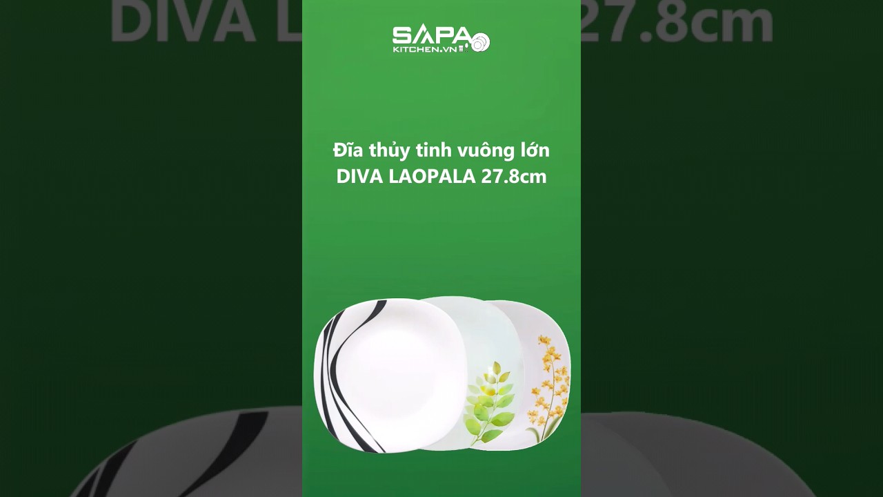Đĩa thủy tinh vuông lớn Diva Laopala 278