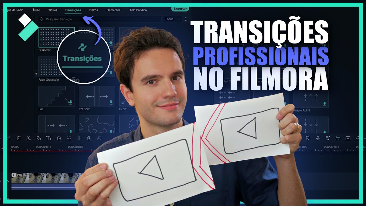 Como fazer TRANSIÇÕES PROFISSIONAIS no Wondershare Filmora?