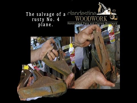 007 Restoring a vintage Stanley No 4 smoothing plane with heavy rust.