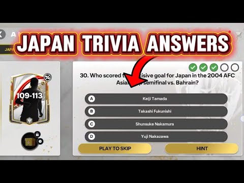 HOW TO GET NEW JAPAN A NATION'S STORY TRIVIA EVENT ANSWERS DAY 8 IN EA FC FIFA MOBILE 25 26