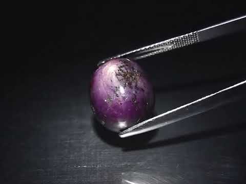 BIG 14.81 Ct Natural Purplish-Red 6Ray Star Ruby Oval Cab Loose