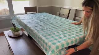 Review of Vonabem 100% Waterproof Rectangle PVC Tablecloth, Checkered Vinyl Table Cloth Cover