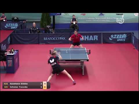 Franziska Schreiner (GER) vs Kristina Kazantseva (RUS) | U21 Grp | 2019 ITTF Belarus Open