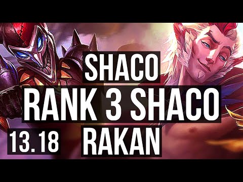 SHACO & Miss Fortune vs RAKAN & Ezreal (SUP) | Rank 3 Shaco, 0/0/6 | JP Challenger | 13.18