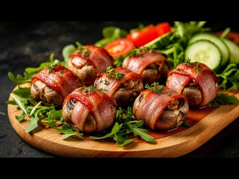 Pieczarki z boczkiem i serem – znikają w kilka sekund!