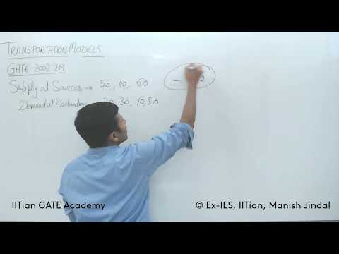 Example 02: TRANSPORTATION MODELS, GATE 2002, 2M