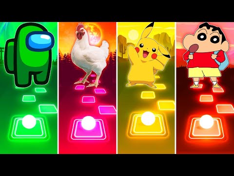 Among Us vs Chicken vs Pikachu vs Shinchan - Tiles Hop