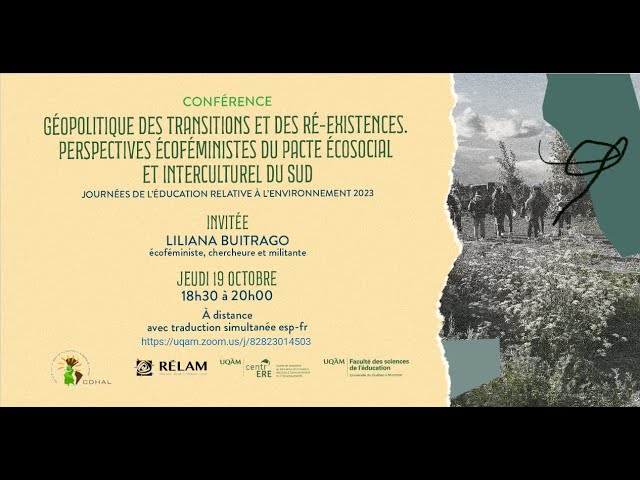 Conférence: «Géopolitique des transitions et des ré-existences»