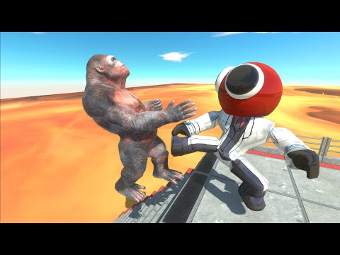 Rainbow Friends Red Pushes Into Lava  - Animal Revolt Battle Simulator