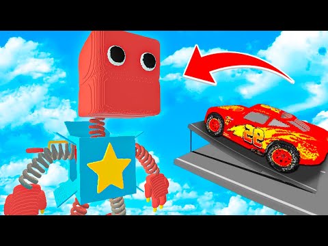 CARS vs BOXY BOO POPPY PLAYTIME (Teardown Mods)