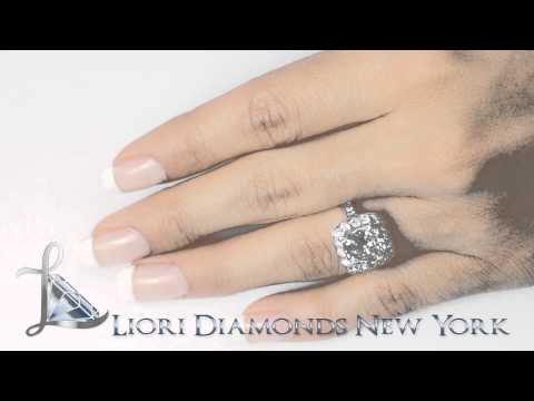 ER-SOLD-171 - 4.07 Carat F-SI1 Cushion Cut Natural Diamond Engagement Ring 14k Gold Pave Halo