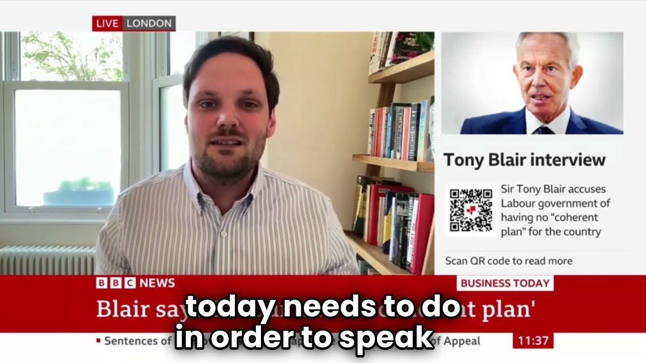 Harry Quilter-Pinner on BBC News discussing Tony Blair