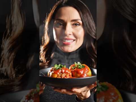 Posne punjene paprike sa pirinčem i pečurkama — u paradajz sosu 🌶️🍅