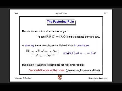 Logic and Proof, Lecture 8: Resolution and Prolog