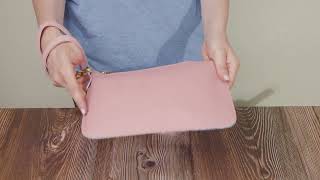 Красива жіноча сумка-клатч з двома ременями з натуральної шкіри Vintage 22644 рожева