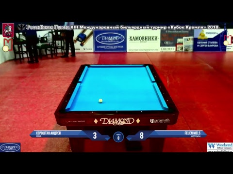 Feijen Niels (NED)-(RUS) Seroshtan Andrey Kremlin Cup 10-ball 2018.