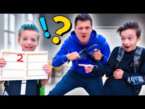 Dawid got a bad grade at school 😈 Funny Situations with His Brother | Boys and Toys Polish
