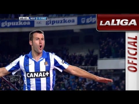 Gol de Agirretxe (3-1) en el Real Sociedad - Valencia CF - HD
