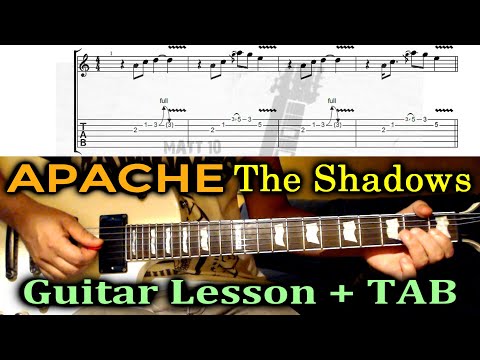 Apache THE SHADOWS Guitar Lesson with TAB Tutorial