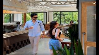 Halil İbrahim and Sıla were seen in the hotel lobby during a secret vacation.