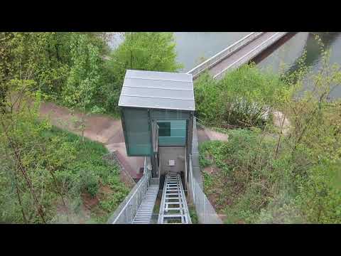 Standseilbahn Wettingen Webermühle Talfahrt 2021 - funicular inclined elevator Switzerland